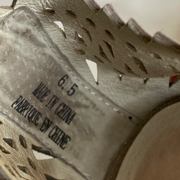 Jeffrey Campbell Espejo Suede Leather Low Wedge Lace Up Sandals Women’s Size 6.5 - Picture 12 of 13